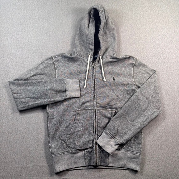 Polo Ralph Lauren Other - VTG Polo Ralph Lauren Jacket Men S Grey Full Zip Hoodie Sweatshirt Pony Logo